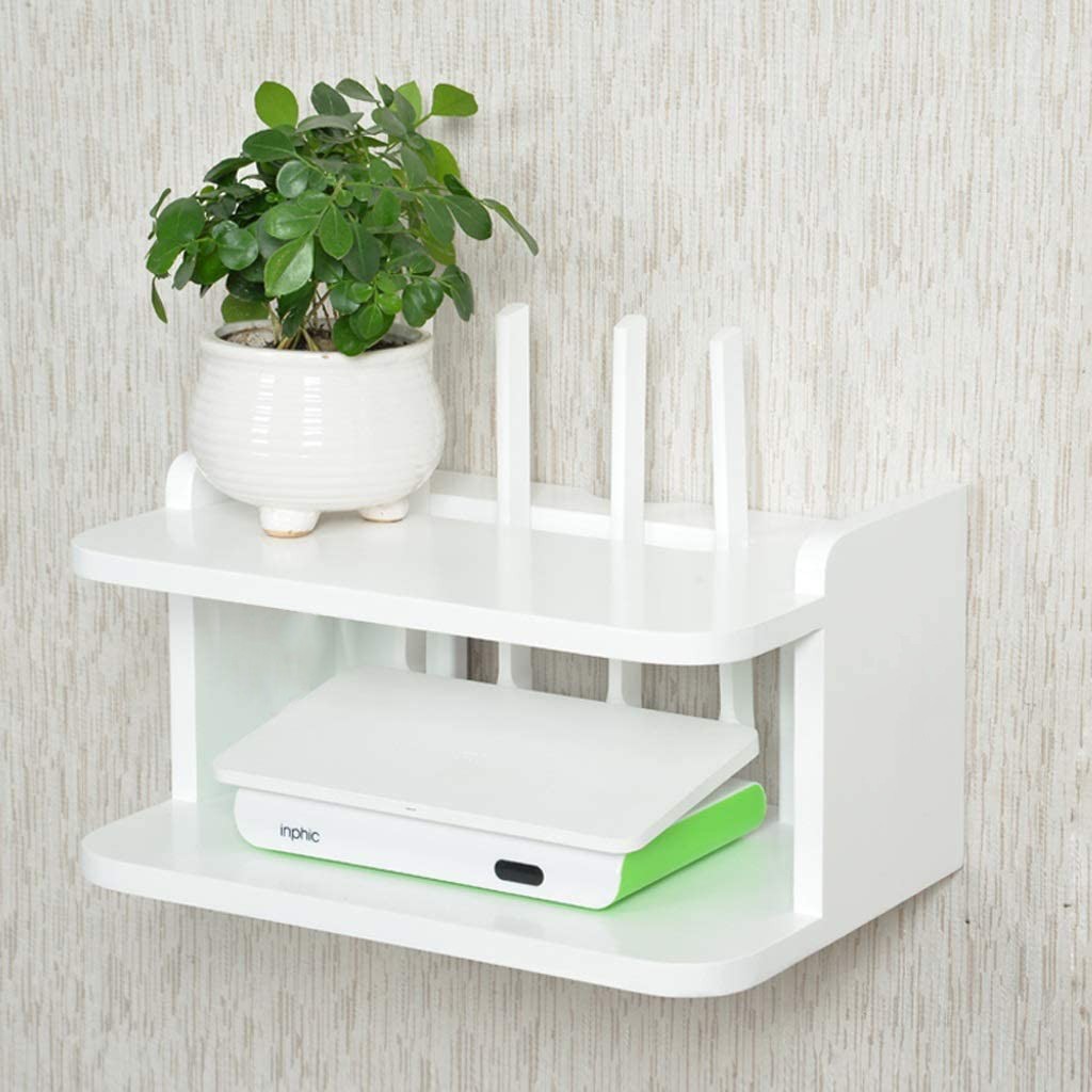Maimai Wall Mounted Wifi Router Shelf/tv Settop Storage Box Waterproof Telephone Storage Rack